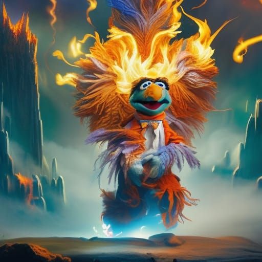 Flame Muppet Sorcerer by Jim Henson, 8K