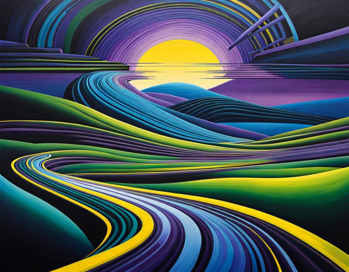 Surreal Road to Nowhere in Dreamlike Reflections