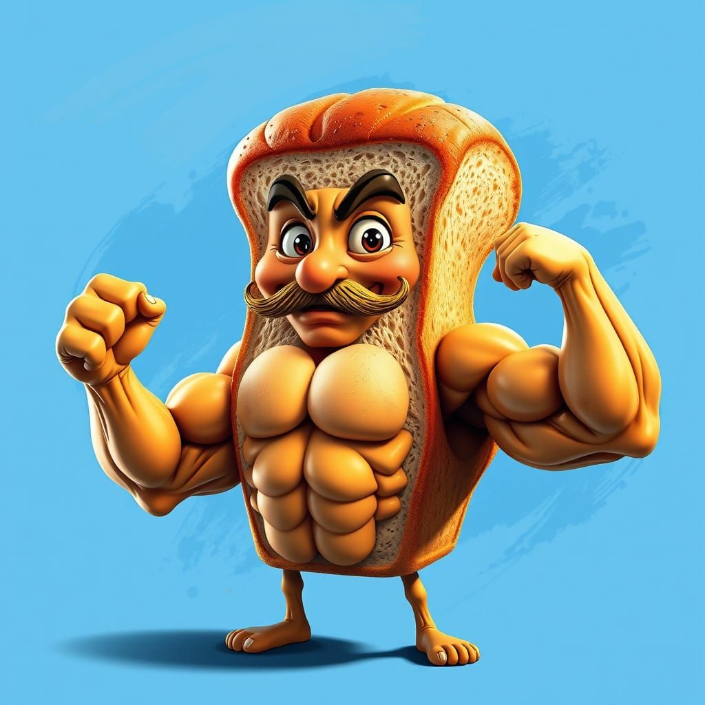 Powerful Bread Figure in Vibrant Colors