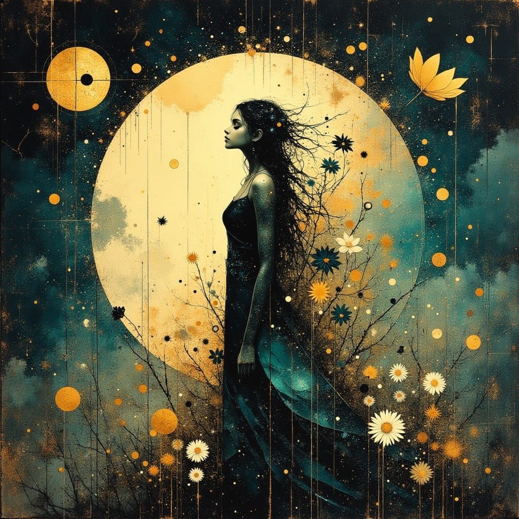 Celestial Goddess Awakens from Lunar Slumber