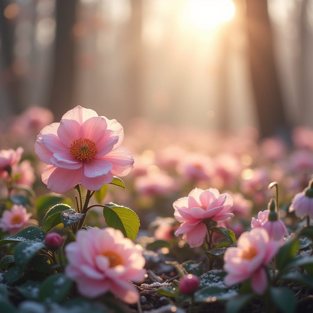 Enchanted Garden Blooms with Pastel Snowdrops