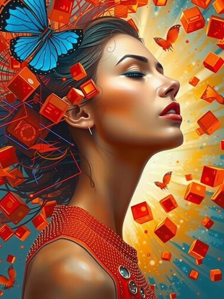 Cyberpunk Cityscape at Dusk in Neon Lights