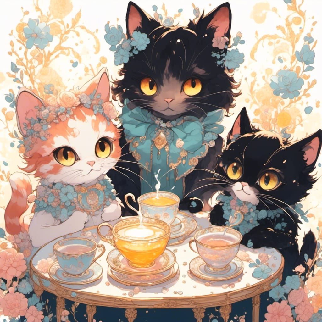 Cats Tea Party: Whimsical Feline Gathering