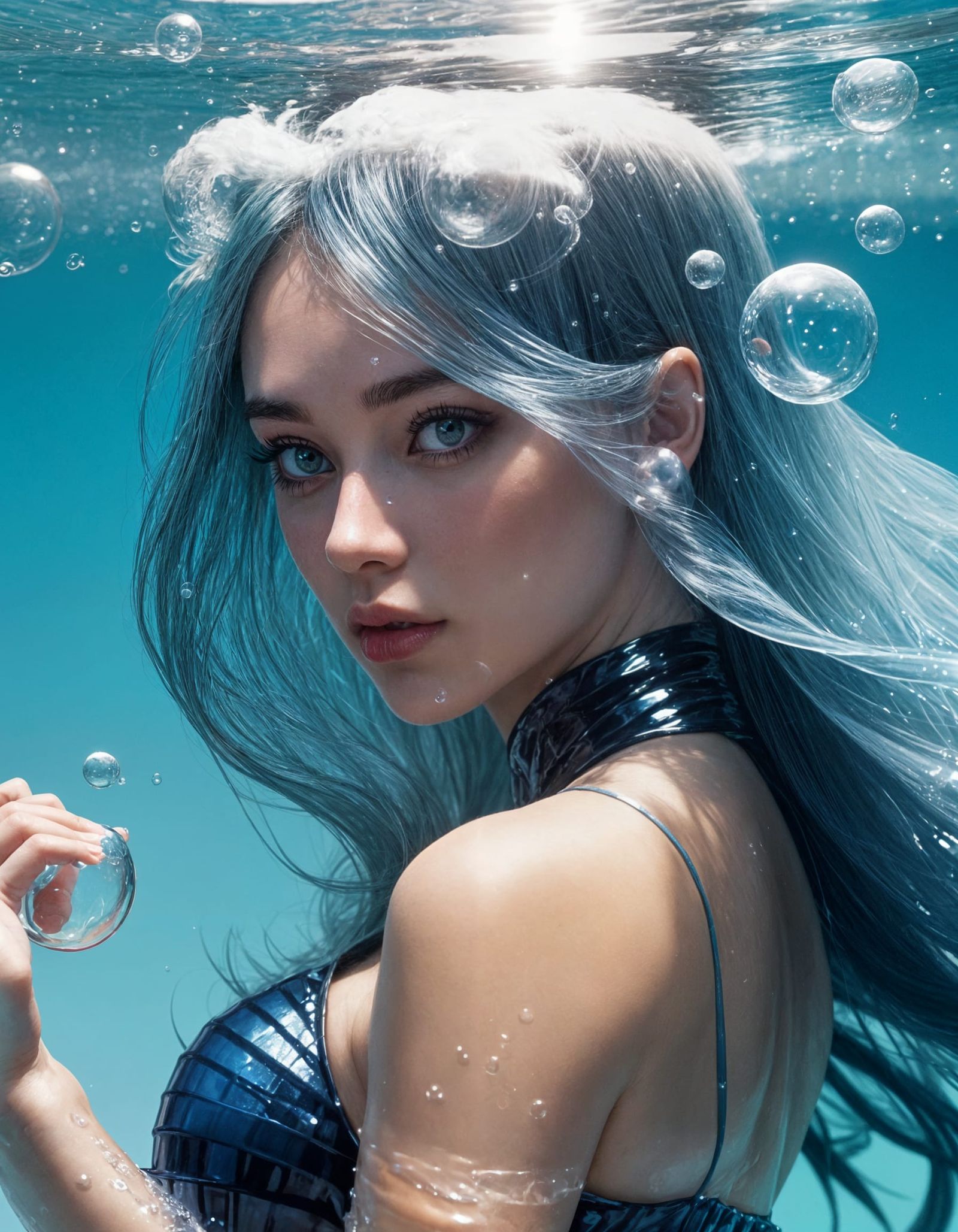 Surreal Pop Princess Reigns Supreme with Bubbly Hair