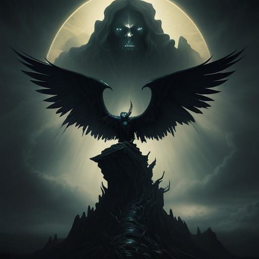 Majestic Figure Defies Darkness in Golden Halo