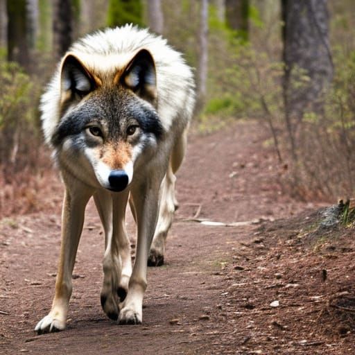 Wolf with Hooded Rider in Forest, High Definition