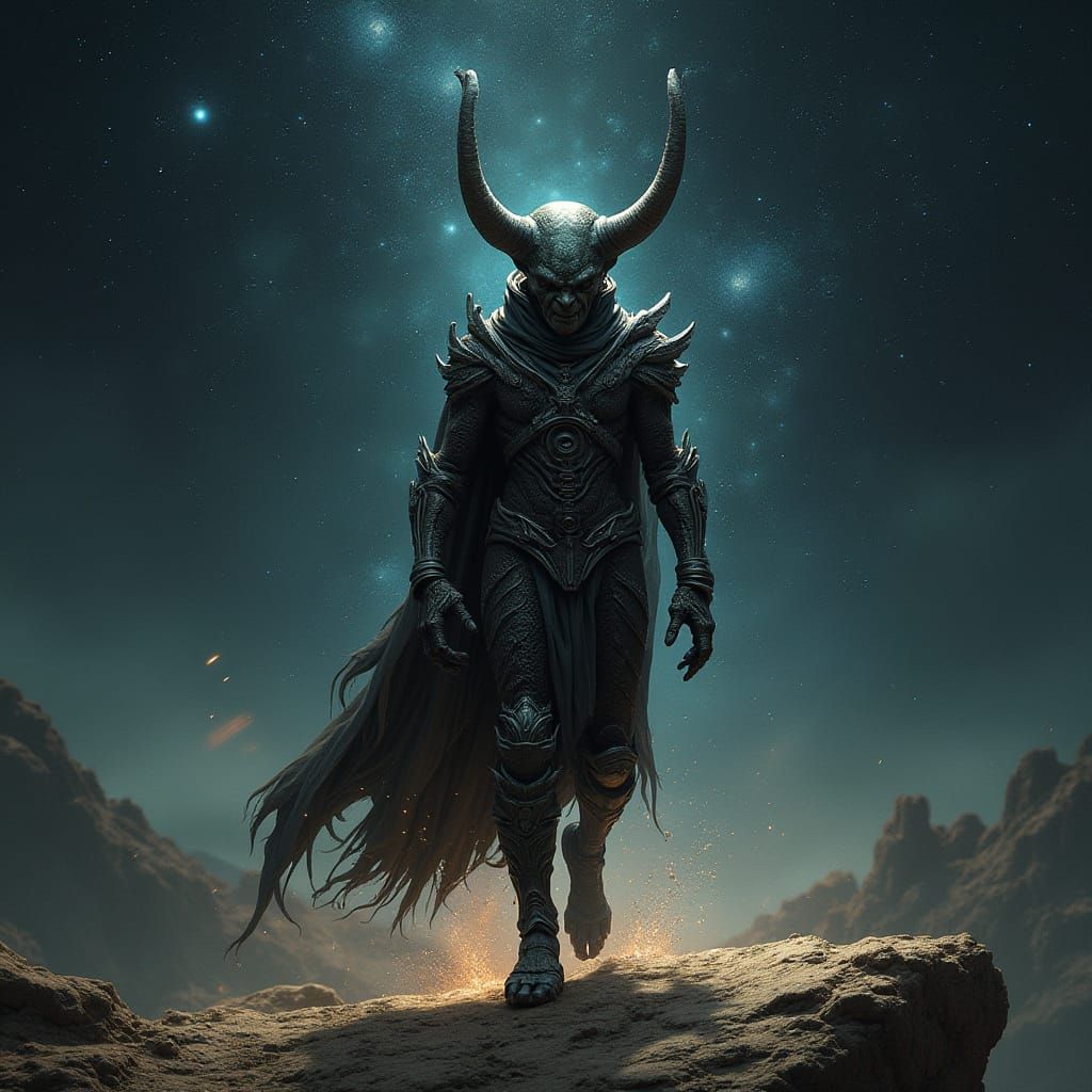 Cosmic Goblin in Dark Matter Armor, Infinity Background