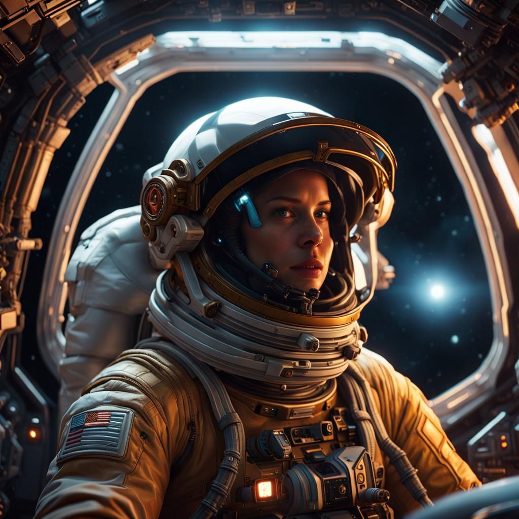 Astronaut Sets Course for Sun: Detailed Concept Art