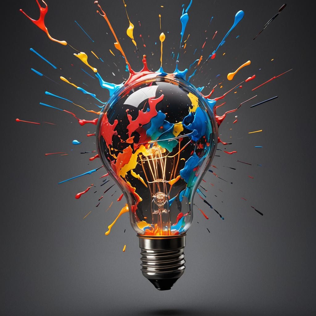 World Inside Light Bulb: Hyperrealistic Concept Art