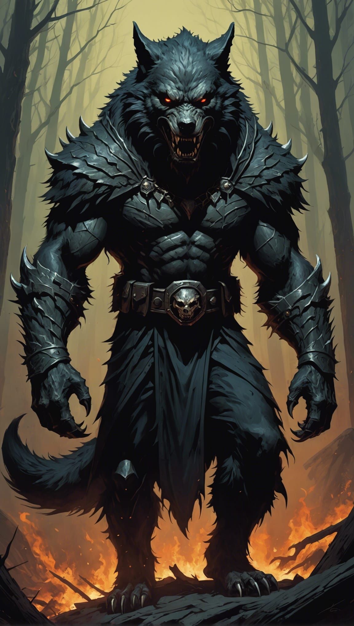 Sinister Wolf Man Artwork