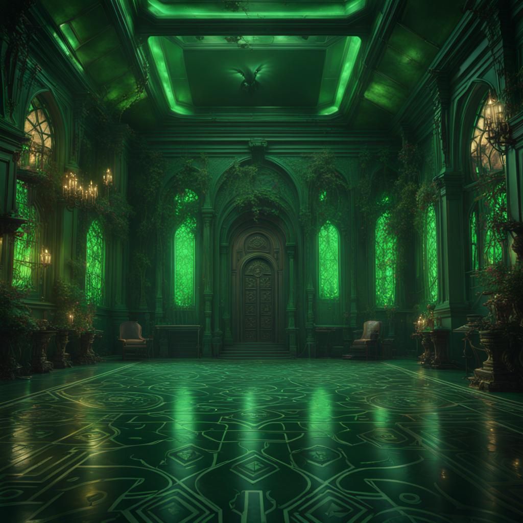 Fantastical Delta Green Night Floors in Detailed Painting