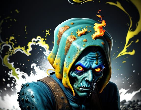 Zombie in Polluted Ocean: A Surrealist Masterpiece