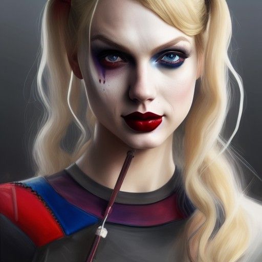 Harley Quinn as Taylor Swift: Digital Portrait