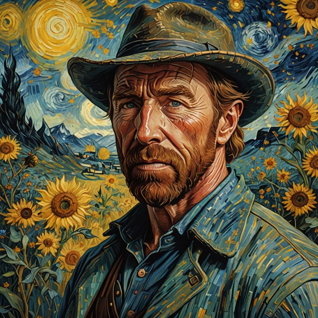 Chuck Norris as Van Gogh Self-Portrait