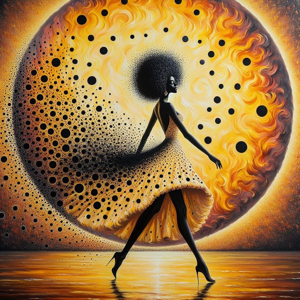 Surreal Impressionist Portrait of a Woman in Yellow