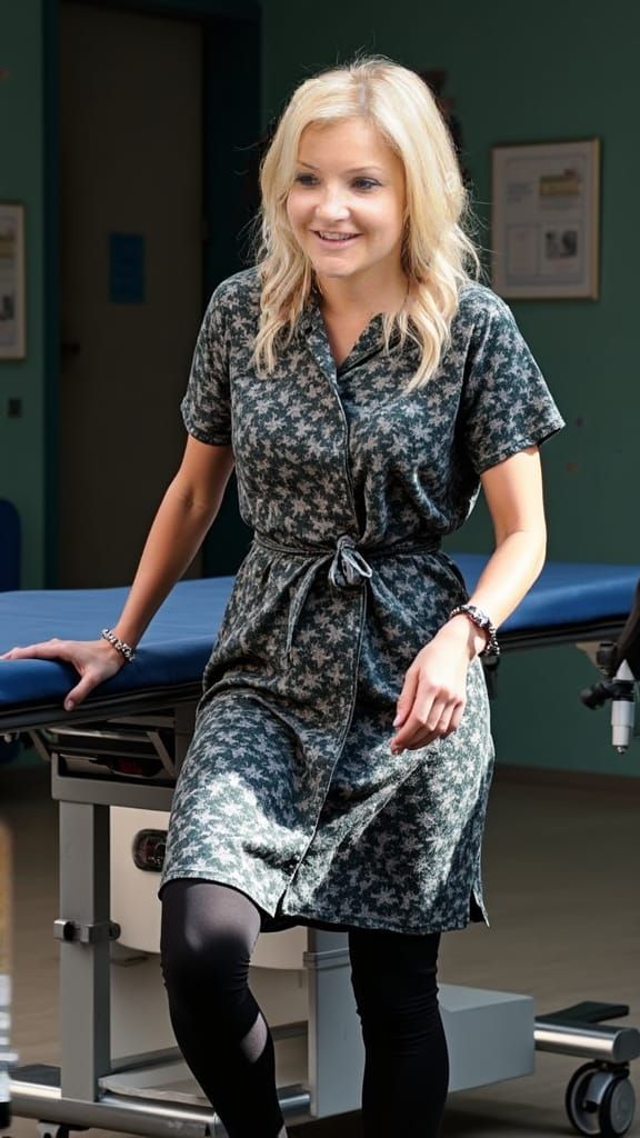 Helen Skelton on Surgical Table in Operating Theatre
