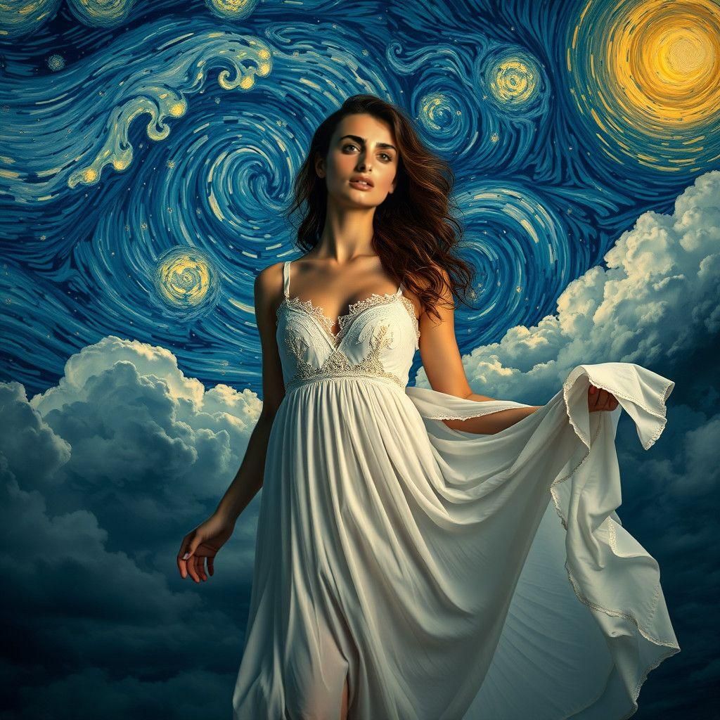 Starry Night Nightgown in Van Gogh Style