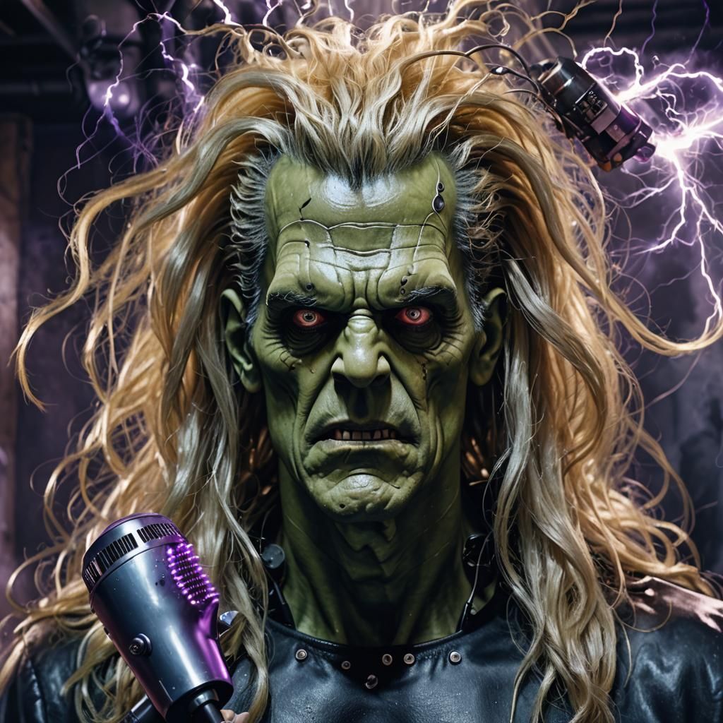 Steampunk Frankenstein's Fiery Reckoning in Moody 8K