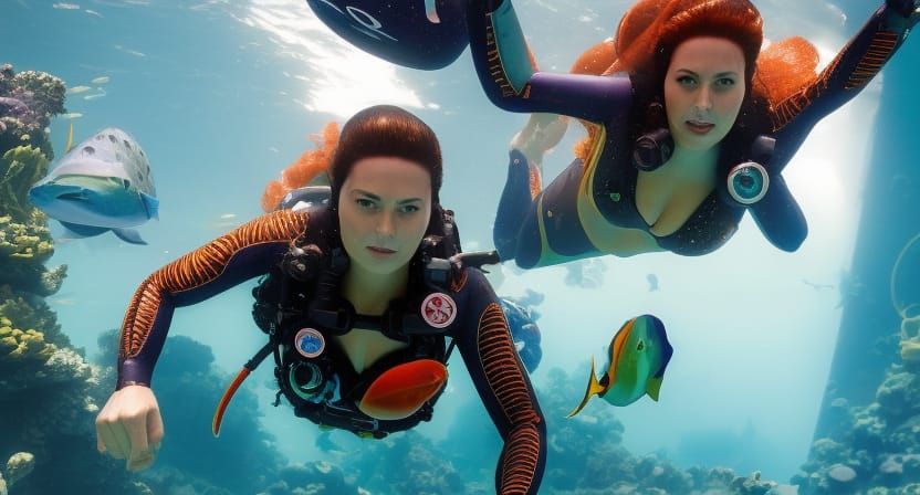 Underwater Atlantis Discovery with Lifeguard in Bikini