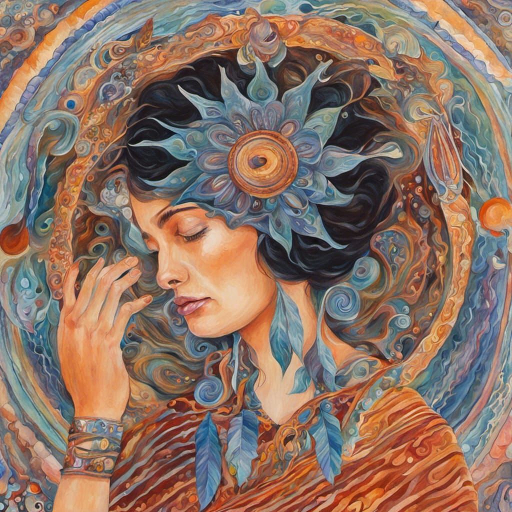 Detailed Gouache Painting of Sound Healing