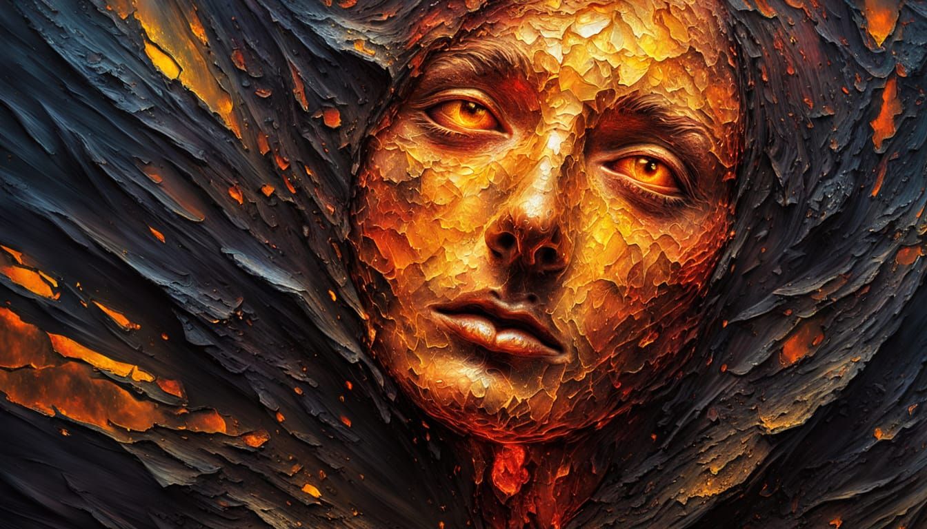 Mysterious Figure Emerges From Darkness in Abstract Expressi...