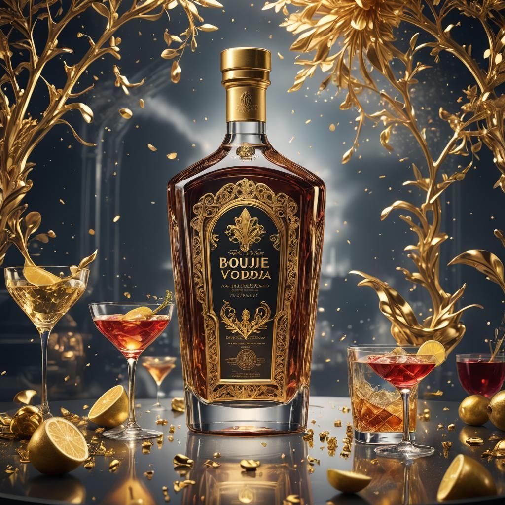 Elegant Billboard for Boujie Vodka in Matte Painting Style