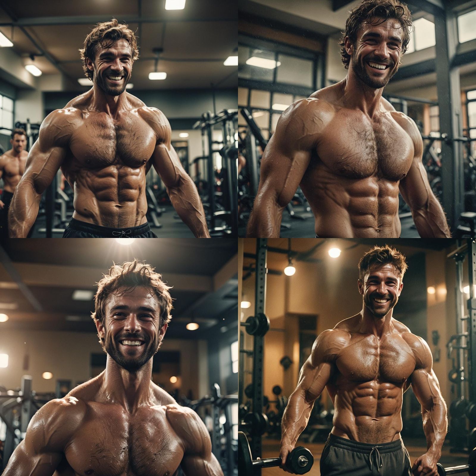 Cinematic Gym Portrait of a Feral Man