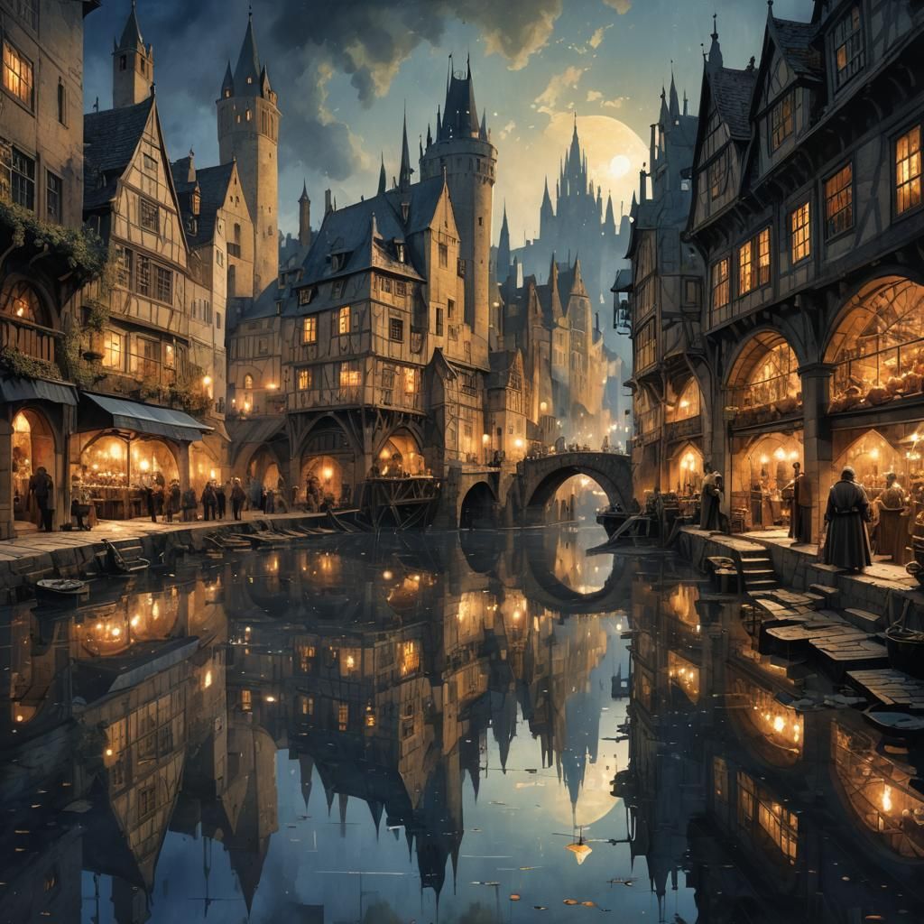 A medevil city canal