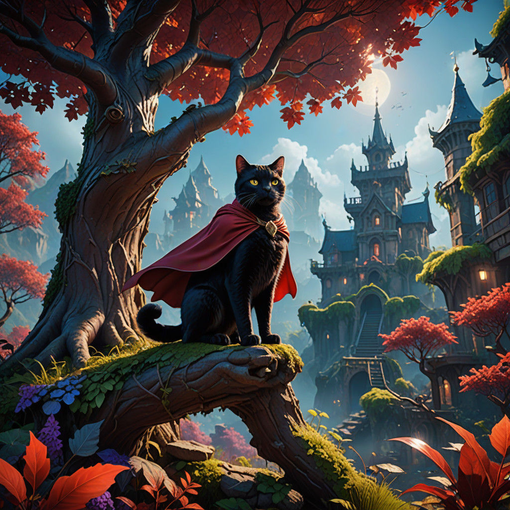 Furry Hero in Vibrant Cape Saves Fellow Feline from Tree