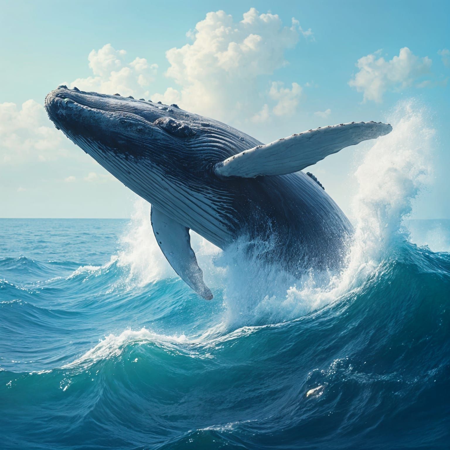 Humpback Whale Leaps Out of the Ocean in a Dramatic Manner