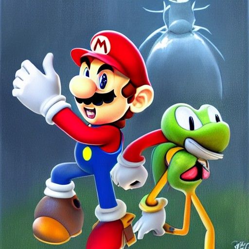 Mario Versus Sonic: Sinister Digital Art