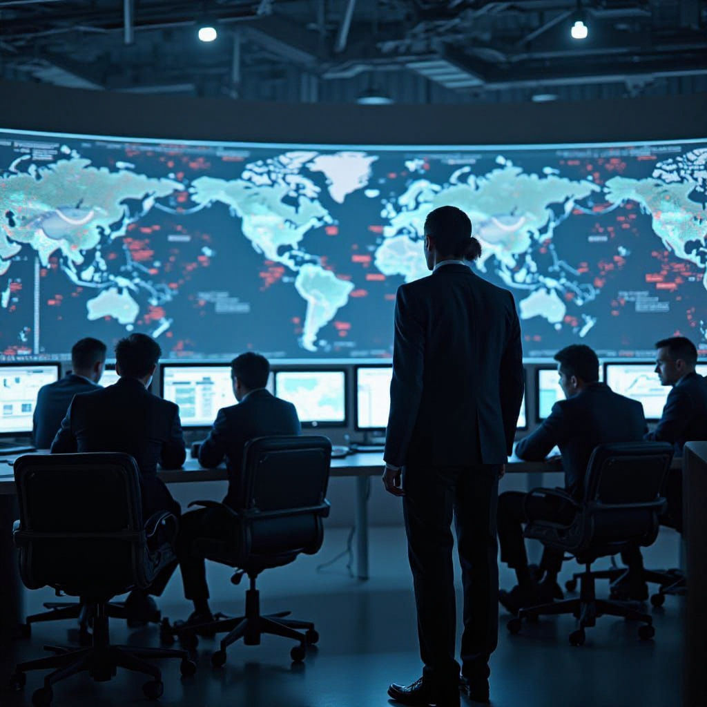 Futuristic FBI Cybercrime Unit in Neon Style