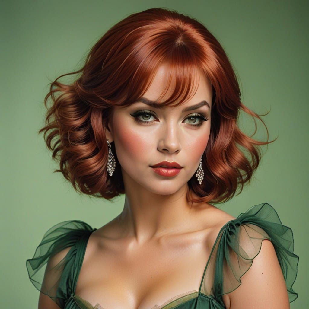 Voluptuous Redhead in Fantasy Art Style
