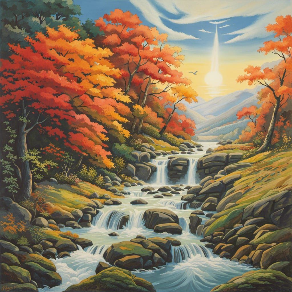 Lucifer's Descent: A Ghibli-esque Oil Painting