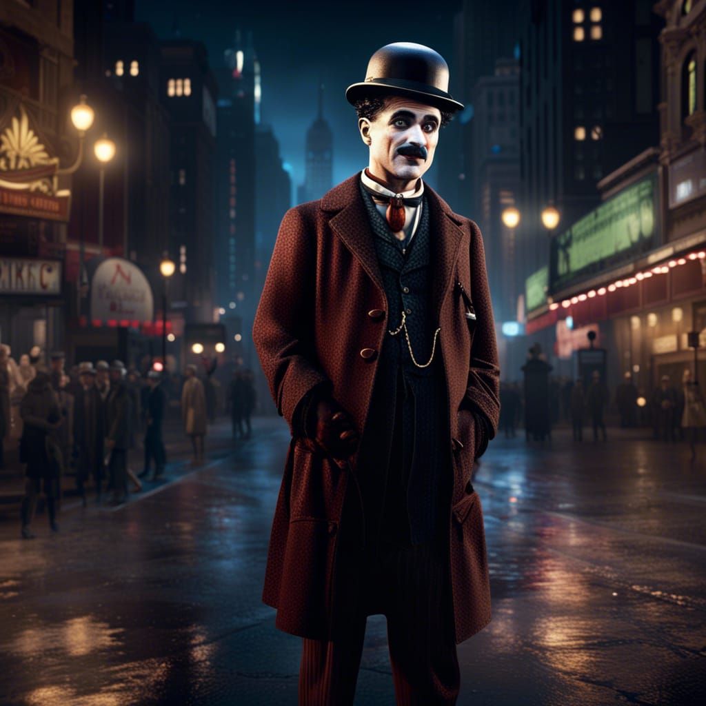 Charlie Chaplin in City Lights: Digital Art