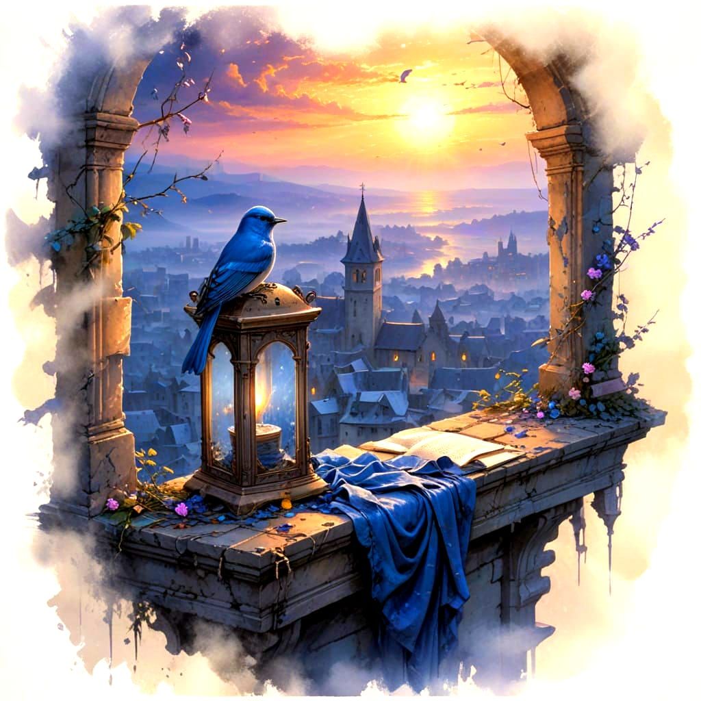 The Nightingale's Enchanted Lullaby in Mysterious Twilight