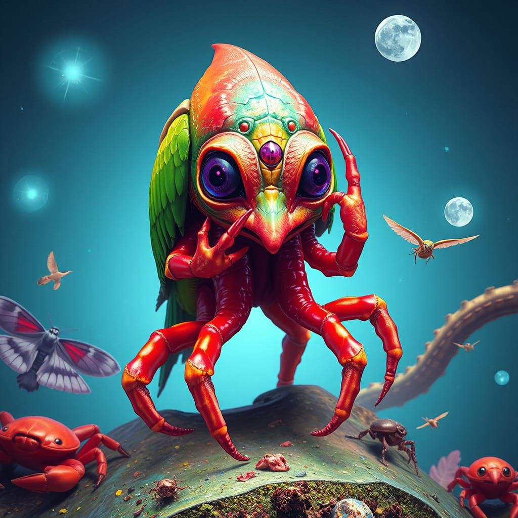 Vibrant Alien Creatures on Lush Exoplanet