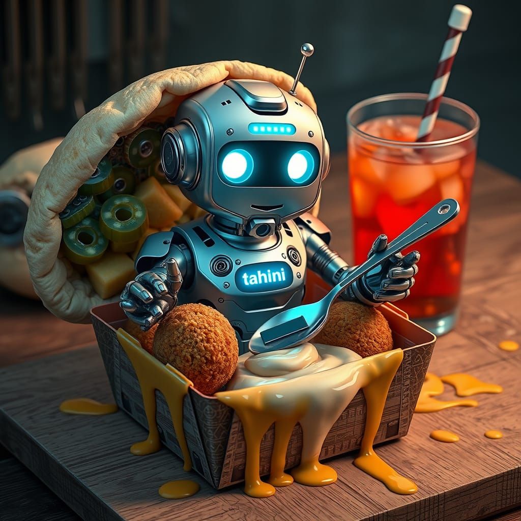 Robot in Falafel Box: a Cyberpunk Foodscape