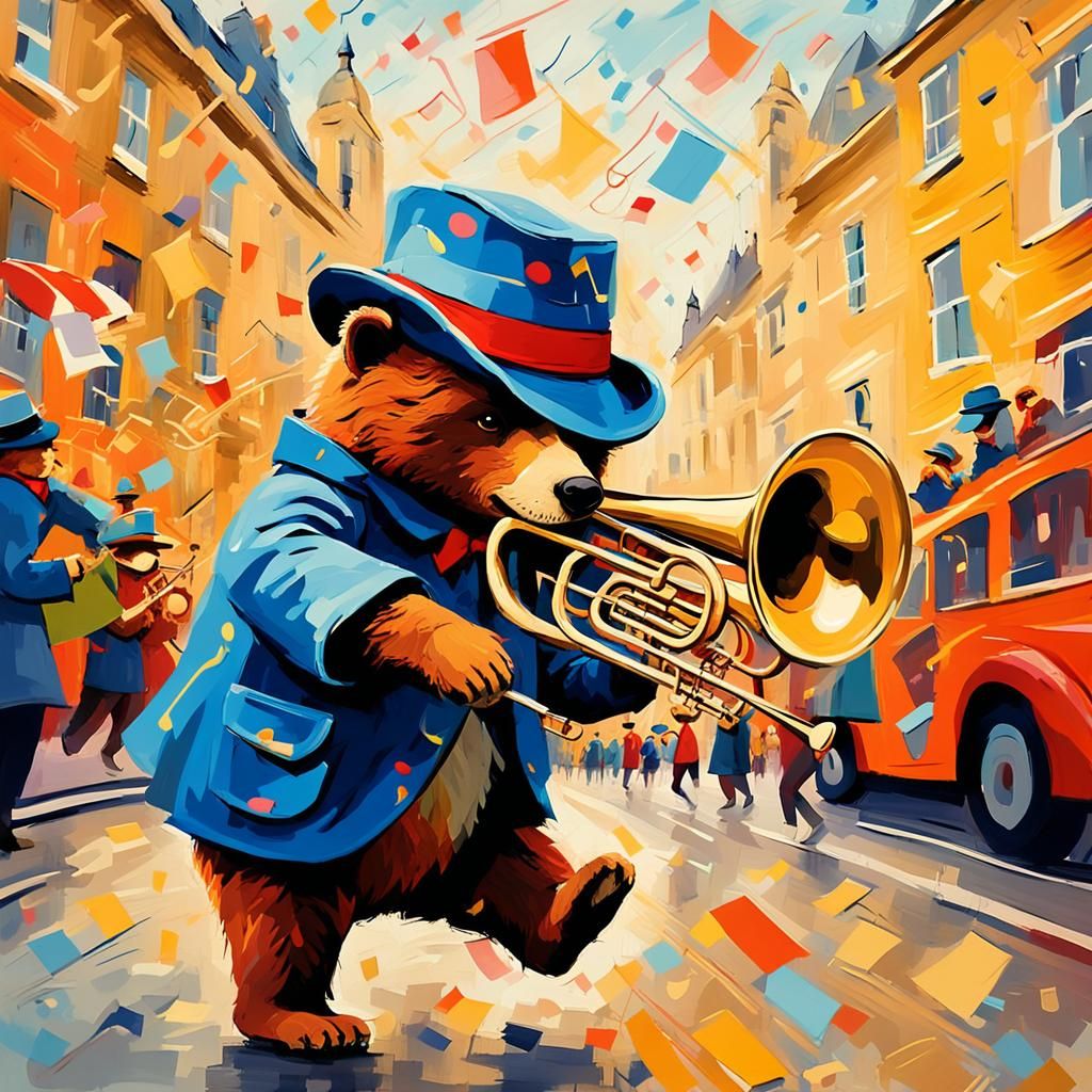 Paddington Bear's Whimsical London Parade in Expressionist S...