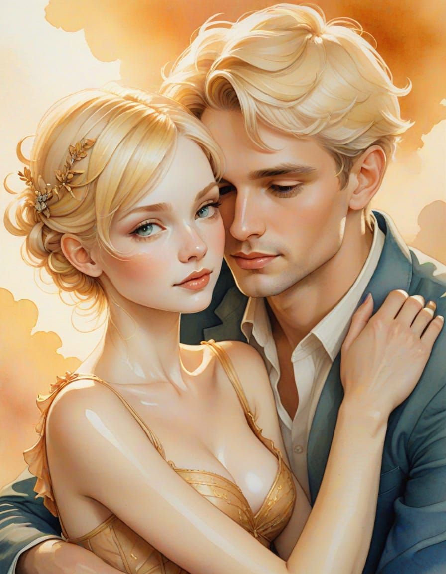 Whimsical Fantasy Portrait in Watercolor Style