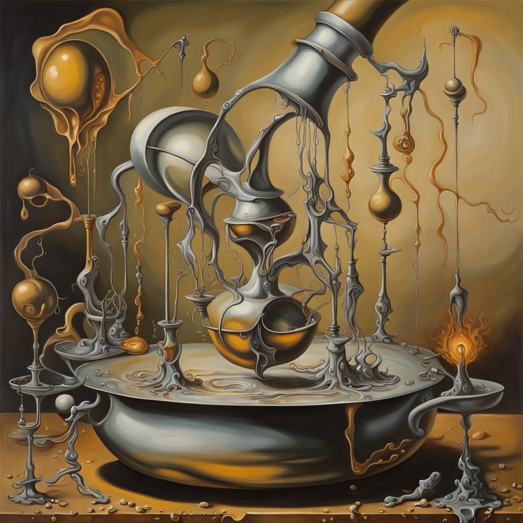 Surreal Metal Alchemy in a Dali-esque Style