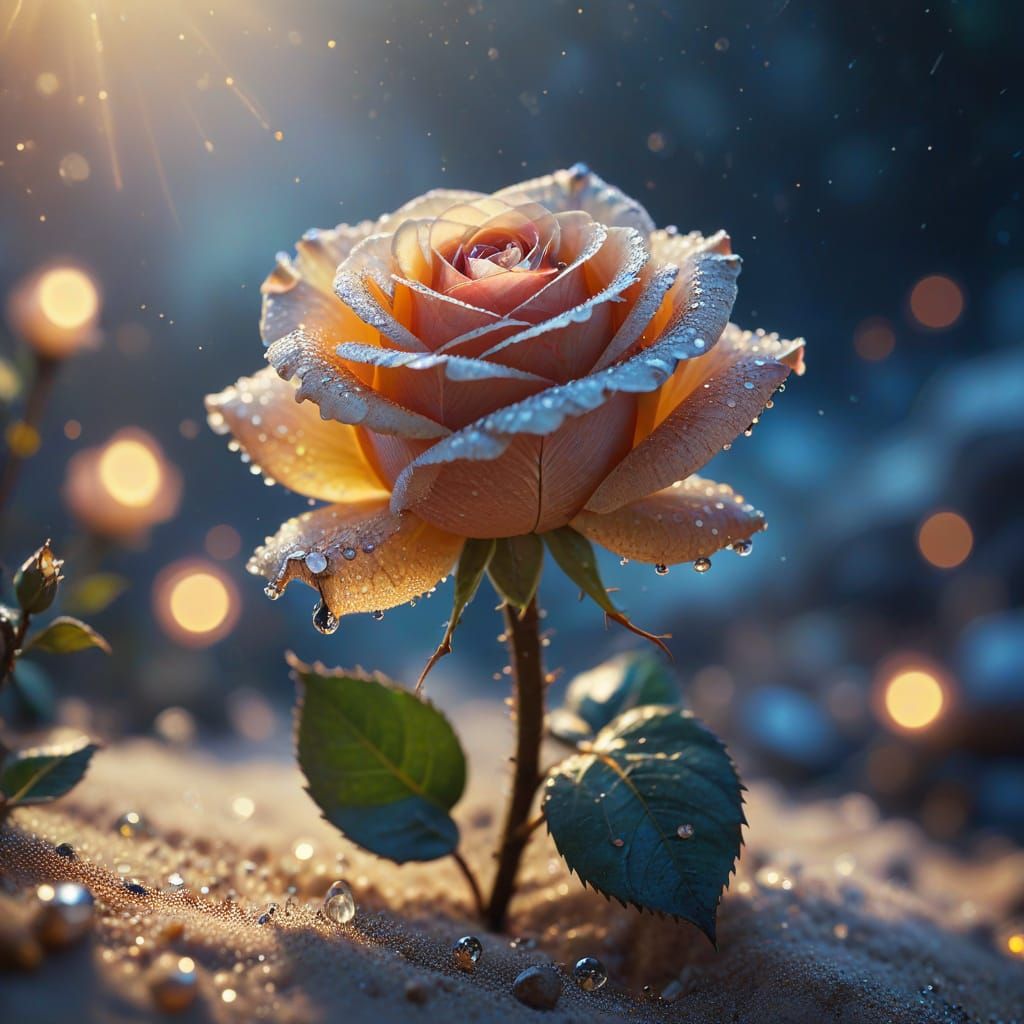 Surreal Sand Dust Rose in Ethereal Light