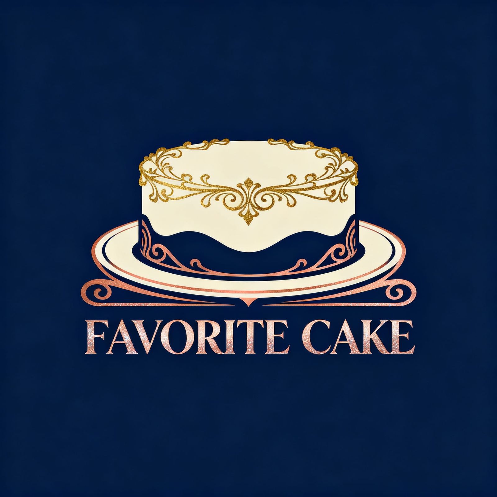 Elegant Logo for FAVORITE CAKE in Art Nouveau Style