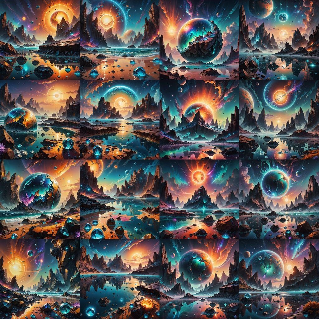 Primordial Exoplanet with Crystalline Life Forms