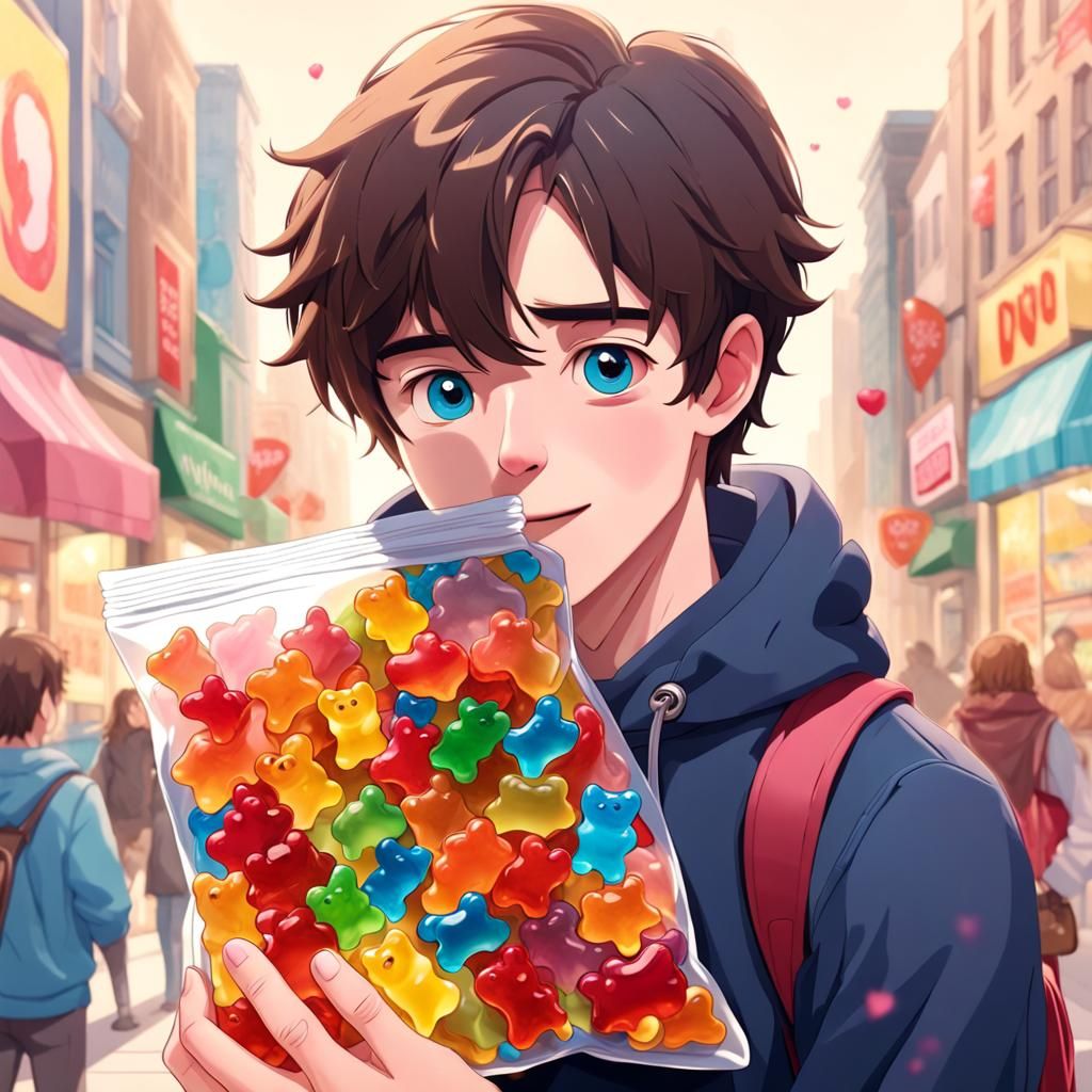 Sweet Gummy Bear Love: An AI-Generated Image