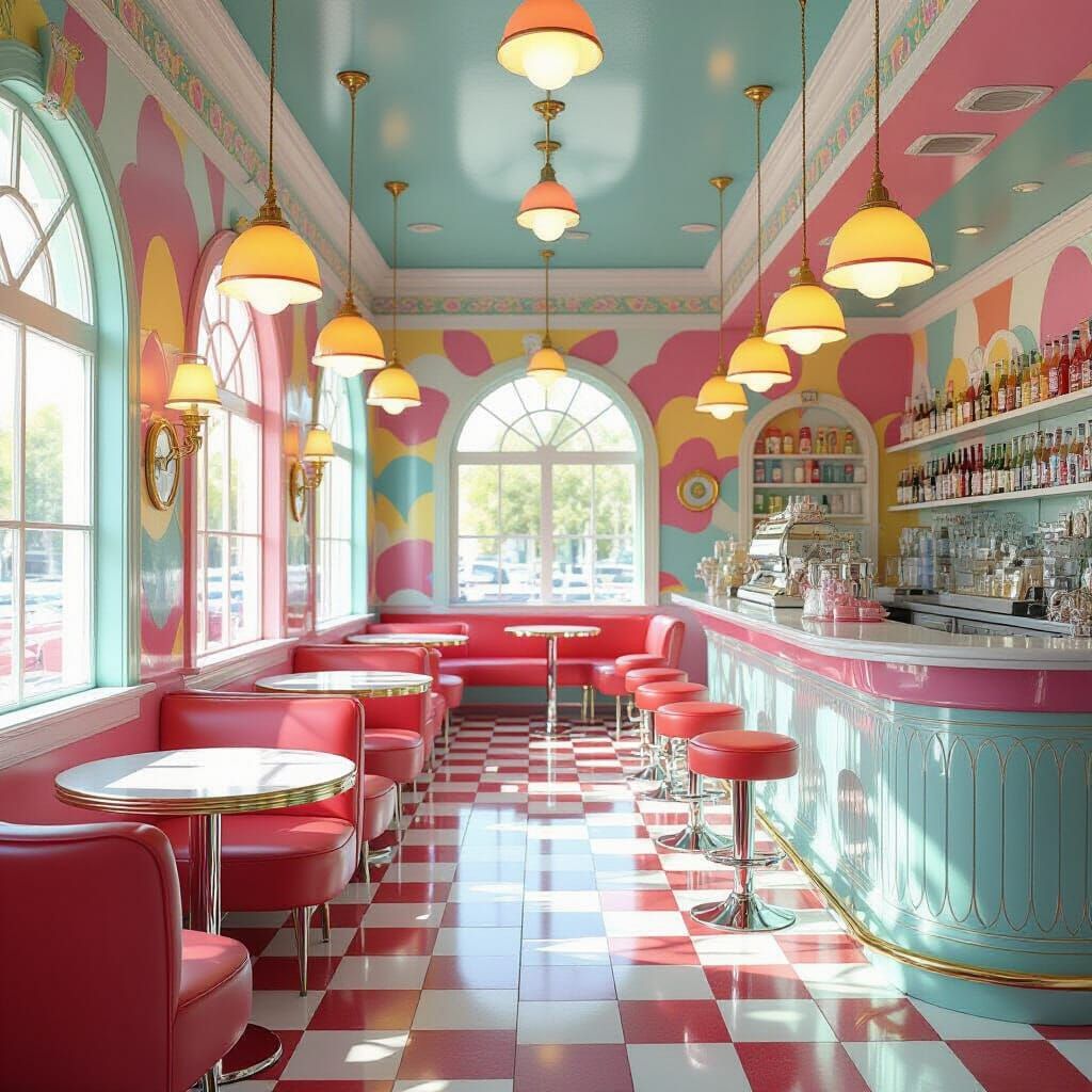 Whimsical Soda Shop Made of Liquid Soda