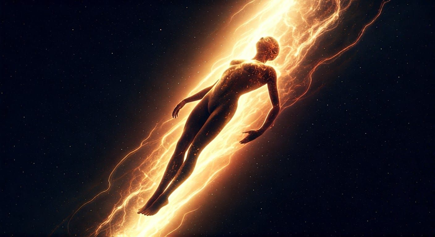 Ethereal Figure in Space: A Digital Art Masterpiece