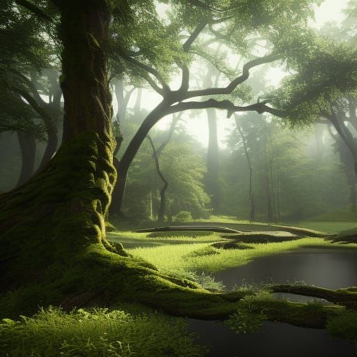 Detailed Forest Entrance in 3D Game Style