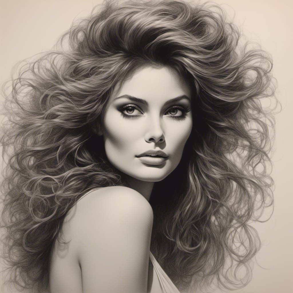 Sofia Loren Inspired Pencil Drawing With Choker