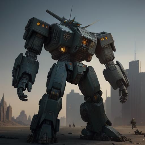 Epic Sci-Fi Mech Monumental Fusion in 8K